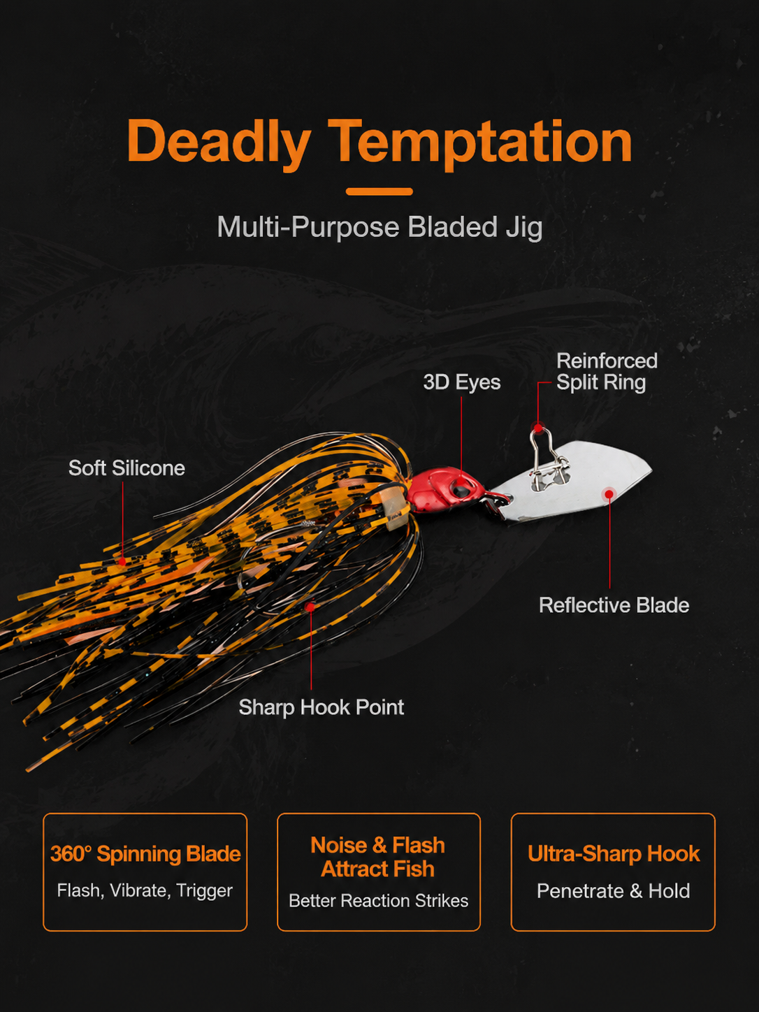 Spinnerbait Lure Set Silicone  - Fishing Lure Blade Bait incelemesi ve fiyatı