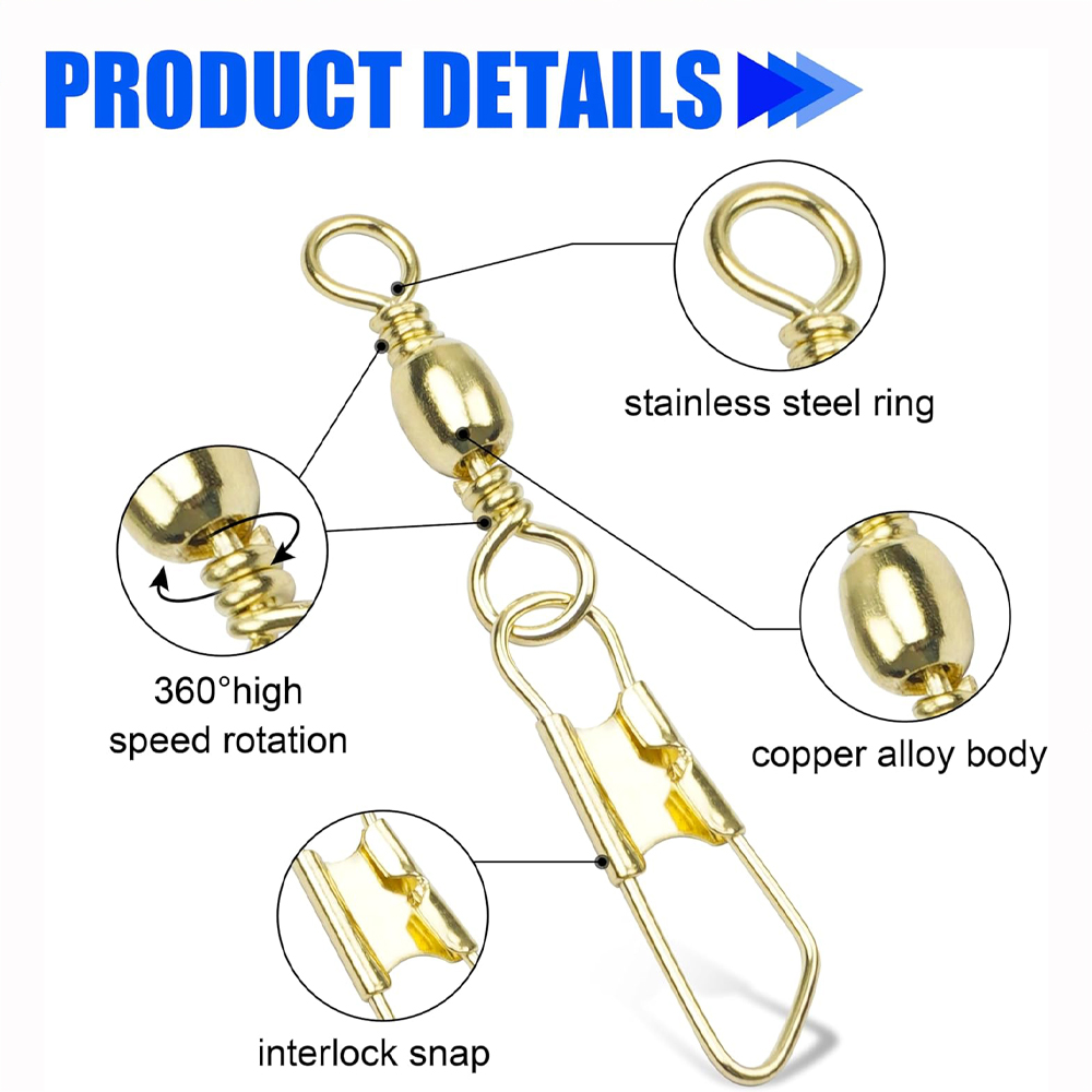 50Pcs Gold Fishing Barrel Swiv - Fishing Lure Accessories incelemesi ve fiyatı