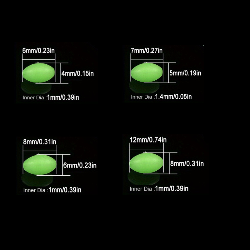 100pcs/lot Oval Night Luminous - Fishing Lure Topwater incelemesi ve fiyatı