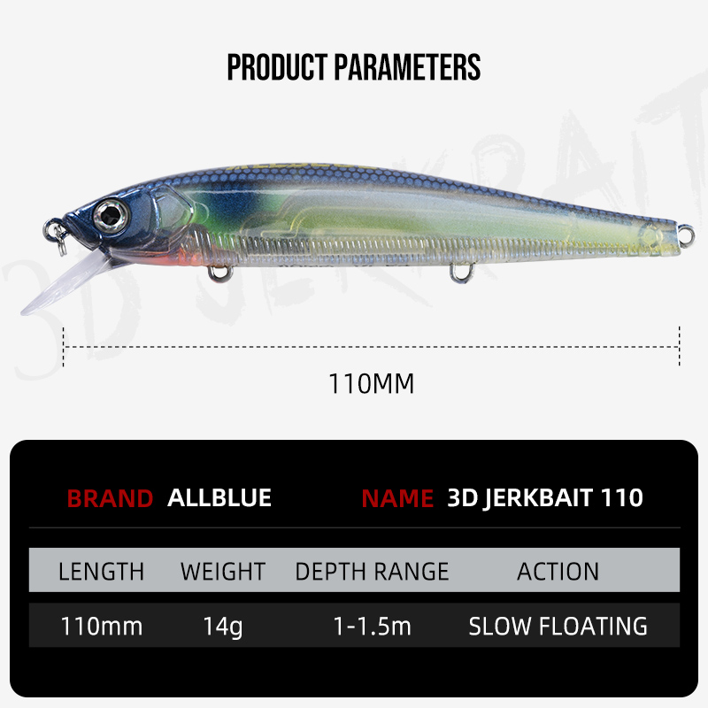 ALLBLUE 3D Jerkbait Wobbler Fi - Fishing Lure Jerkbait incelemesi ve fiyatı