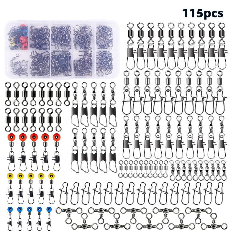 115pcs Fishing Swivel Connecto - Fishing Lure Kit incelemesi ve fiyatı