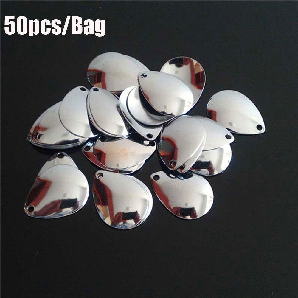 50PCS Silver Smooth Nickel Seq - Fishing Lure Spinner incelemesi ve fiyatı