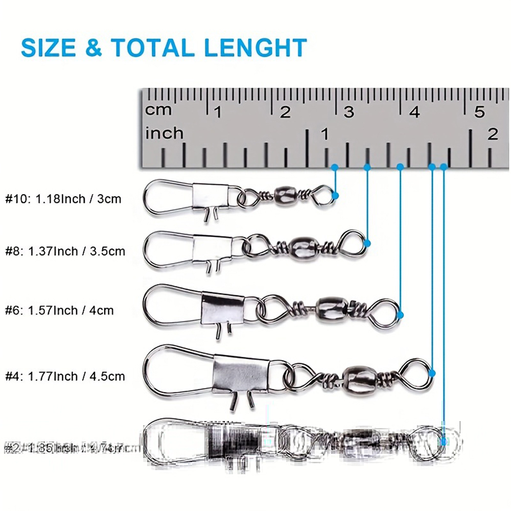 100Pcs/Lot 4#6#8#10#12# Swivel - Fishing Lure Accessories incelemesi ve fiyatı