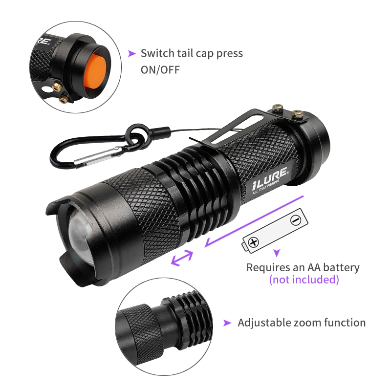 Mini UV Flashlight 395nm Ultra - Fishing Lure Kit incelemesi ve fiyatı