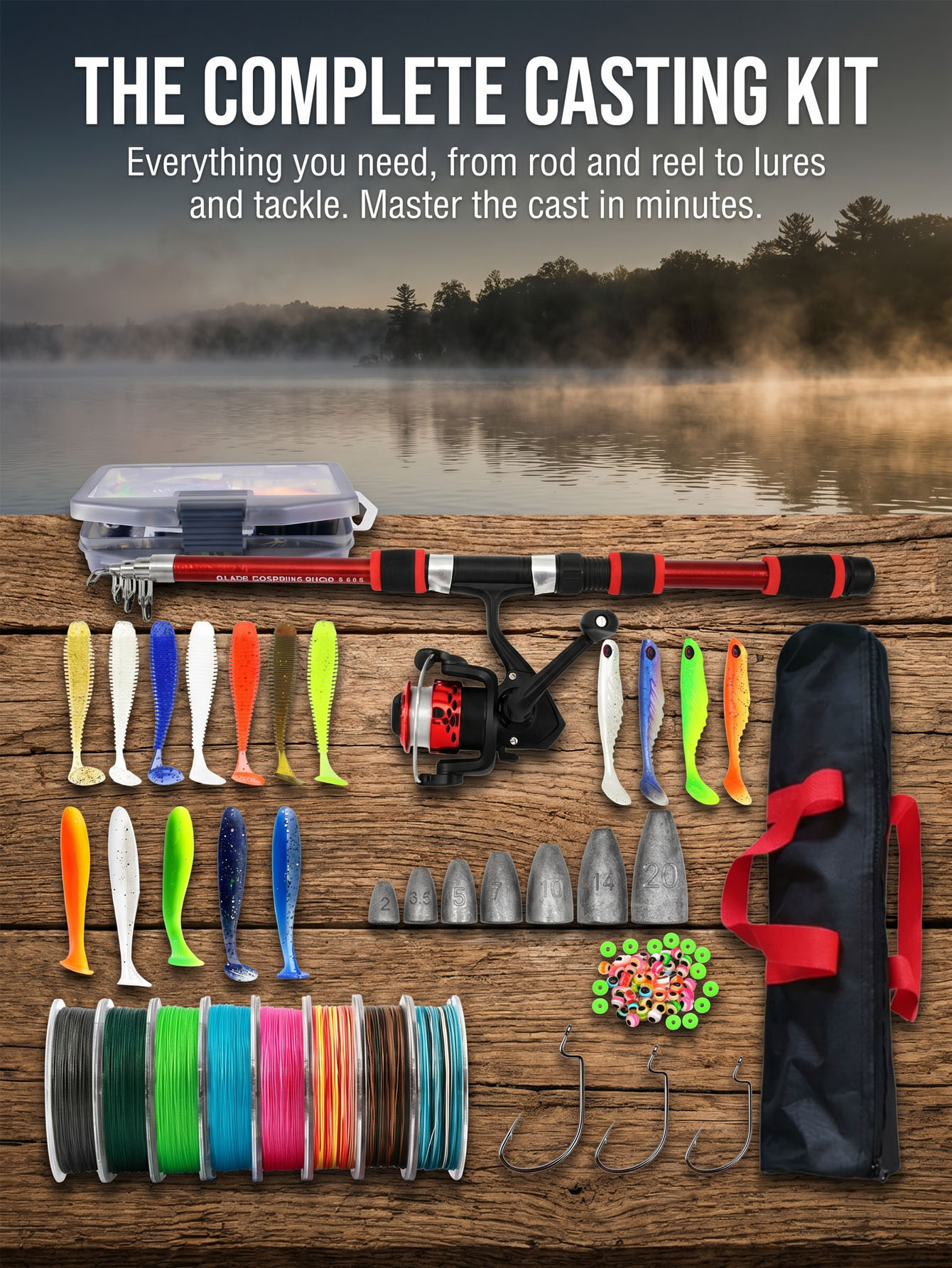 Fishing Rod Reel Combos Collap - Fishing Lure Spinner incelemesi ve fiyatı