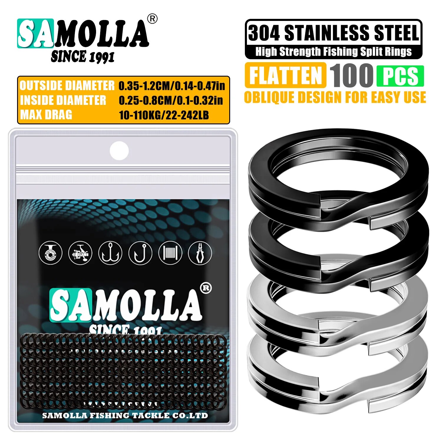 100pcs Fishing Split Rings Sta - Fishing Lure Making Kit incelemesi ve fiyatı