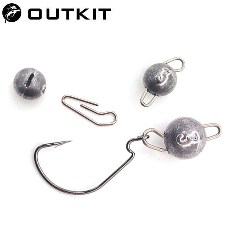 OUTKIT 10pcs/lot Lead Head Sin - Fishing Lure Accessories incelemesi ve fiyatı