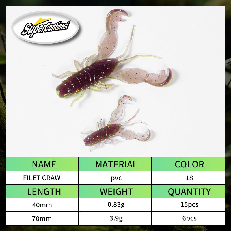 2023 Supercontinent Filet Craw - Fishing Lure Soft Plastic incelemesi ve fiyatı